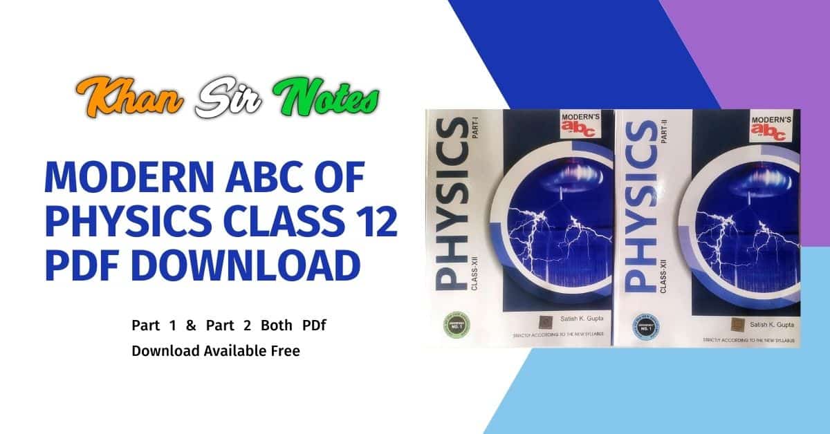 [PDF] Modern ABC Of Physics Class 12 PDF Download Part 1 & Part 2 ...